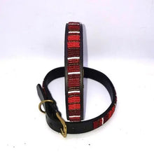 Load image into Gallery viewer, Medium breed beaded leather Dog Collars - Neck size 15"-17" (38-44cm) 3/4" (2cm) wide - Click to select colour Scott's of London