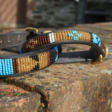 Load image into Gallery viewer, Small breed (long) beaded leather Dog Collars - Neck size 12"-14" (30-36cm) 3/4" (2cm) wide - Click to select colour Scott's of London