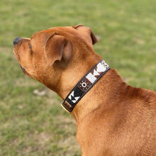 Load image into Gallery viewer, Medium breed (wide) beaded leather Dog Collars - Neck size 15"-17" (38-44cm)  1" (3cm) wide - Click to select colour Scott's of London