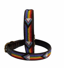 Load image into Gallery viewer, Medium breed (wide) beaded leather Dog Collars - Neck size 15"-17" (38-44cm)  1" (3cm) wide - Click to select colour Scott's of London