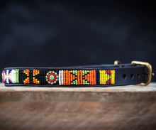 Load image into Gallery viewer, Medium breed beaded leather Dog Collars - Neck size 15"-17" (38-44cm) 3/4" (2cm) wide - Click to select colour Scott's of London