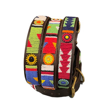 Load image into Gallery viewer, Medium breed beaded leather Dog Collars - Neck size 15"-17" (38-44cm) 3/4" (2cm) wide - Click to select colour Scott's of London
