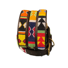 Load image into Gallery viewer, Medium breed (wide) beaded leather Dog Collars - Neck size 15"-17" (38-44cm)  1" (3cm) wide - Click to select colour Scott's of London