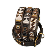 Load image into Gallery viewer, Medium breed (wide) beaded leather Dog Collars - Neck size 15"-17" (38-44cm)  1" (3cm) wide - Click to select colour Scott's of London