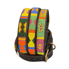 Load image into Gallery viewer, Small breed (long) beaded leather Dog Collars - Neck size 12"-14" (30-36cm) 3/4" (2cm) wide - Click to select colour Scott's of London