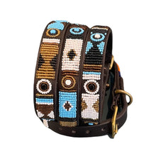 Load image into Gallery viewer, Small breed (long) beaded leather Dog Collars - Neck size 12"-14" (30-36cm) 3/4" (2cm) wide - Click to select colour Scott's of London