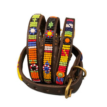Load image into Gallery viewer, Puppy/Toy Dog beaded leather collars - Neck size 9"-11" (23-29cm) 1/2" (1.5cm) wide - Click to select colour Scott's of London