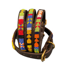 Load image into Gallery viewer, Puppy/Toy Dog beaded leather collars - Neck size 9"-11" (23-29cm) 1/2" (1.5cm) wide - Click to select colour Scott's of London