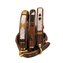 Load image into Gallery viewer, Puppy/Toy Dog beaded leather collars - Neck size 9"-11" (23-29cm) 1/2" (1.5cm) wide - Click to select colour Scott's of London