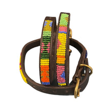 Load image into Gallery viewer, Puppy/Toy Dog beaded leather collars - Neck size 9"-11" (23-29cm) 1/2" (1.5cm) wide - Click to select colour Scott's of London