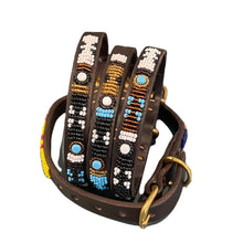 Load image into Gallery viewer, Puppy/Toy Dog beaded leather collars - Neck size 9"-11" (23-29cm) 1/2" (1.5cm) wide - Click to select colour Scott's of London