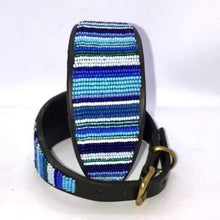 Load image into Gallery viewer, Whippet beaded leather Dog Collars - Neck size 11"-13" (28-34cm) 2" (5cm) wide - Click to select colour Scott's of London