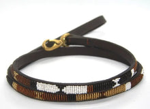 Load image into Gallery viewer, Toy &amp; Small beaded leather Dog Leads - 1/2" (1.5cm) wide - 44" (112cm) long - Click to select colour (price inclusive of VAT)