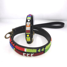 Load image into Gallery viewer, Puppy/Toy Dog beaded leather collars - Neck size 9"-11" (23-29cm) 1/2" (1.5cm) wide - Click to select colour Scott's of London