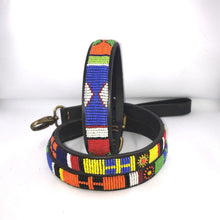 Load image into Gallery viewer, Medium breed (wide) beaded leather Dog Collars - Neck size 15"-17" (38-44cm)  1" (3cm) wide - Click to select colour Scott's of London