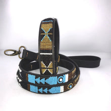 Load image into Gallery viewer, Medium breed (wide) beaded leather Dog Collars - Neck size 15"-17" (38-44cm)  1" (3cm) wide - Click to select colour Scott's of London
