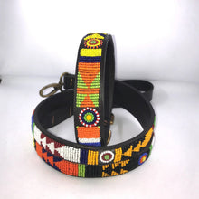 Load image into Gallery viewer, Medium breed (wide) beaded leather Dog Collars - Neck size 15"-17" (38-44cm)  1" (3cm) wide - Click to select colour Scott's of London