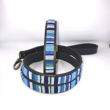 Load image into Gallery viewer, Medium breed beaded leather Dog Collars - Neck size 15"-17" (38-44cm) 3/4" (2cm) wide - Click to select colour Scott's of London