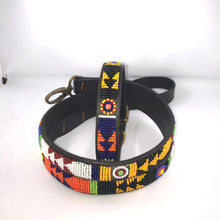 Load image into Gallery viewer, Small breed (long) beaded leather Dog Collars - Neck size 12"-14" (30-36cm) 3/4" (2cm) wide - Click to select colour Scott's of London