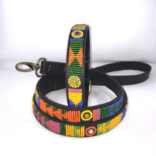 Load image into Gallery viewer, Large breed beaded leather Dog Collars - Neck size 18"-20" (46-51cm) 3/4" (2cm) wide - Click to select colour Scott's of London