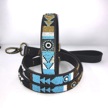 Load image into Gallery viewer, Large breed beaded leather Dog Collars - Neck size 18"-20" (46-51cm) 3/4" (2cm) wide - Click to select colour Scott's of London