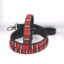 Load image into Gallery viewer, Small breed (long) beaded leather Dog Collars - Neck size 12"-14" (30-36cm) 3/4" (2cm) wide - Click to select colour Scott's of London