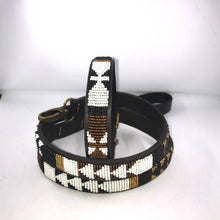 Load image into Gallery viewer, Large breed beaded leather Dog Collars - Neck size 18"-20" (46-51cm) 3/4" (2cm) wide - Click to select colour Scott's of London