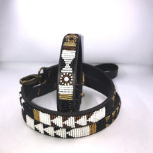 Load image into Gallery viewer, Large breed beaded leather Dog Collars - Neck size 18"-20" (46-51cm) 3/4" (2cm) wide - Click to select colour Scott's of London