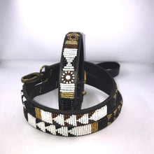 Load image into Gallery viewer, Small breed (long) beaded leather Dog Collars - Neck size 12"-14" (30-36cm) 3/4" (2cm) wide - Click to select colour Scott's of London