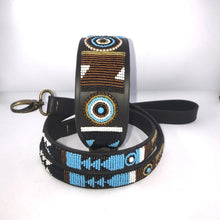 Load image into Gallery viewer, Large (Extra-wide) beaded leather Dog Collars - Neck size 18"-20" (46-51cm) 2" (5cm) extra-wide - Click to select colour Scott's of London