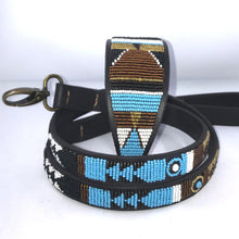 Load image into Gallery viewer, Whippet beaded leather Dog Collars - Neck size 11"-13" (28-34cm) 2" (5cm) wide - Click to select colour Scott's of London