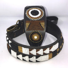 Load image into Gallery viewer, Whippet beaded leather Dog Collars - Neck size 11"-13" (28-34cm) 2" (5cm) wide - Click to select colour Scott's of London