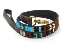 Load image into Gallery viewer, Medium &amp; Large breed beaded leather Dog Leads - 3/4" (2cm) wide - 44" (112cm) Long - Click to select colour (price inclusive of VAT)