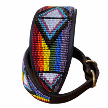 Load image into Gallery viewer, Whippet beaded leather Dog Collars - Neck size 11"-13" (28-34cm) 2" (5cm) wide - Click to select colour Scott's of London