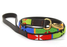 Load image into Gallery viewer, Medium &amp; Large breed beaded leather Dog Leads - 3/4" (2cm) wide - 44" (112cm) Long - Click to select colour (price inclusive of VAT)