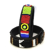 Load image into Gallery viewer, Beaded leather wrist bands Scott's of London