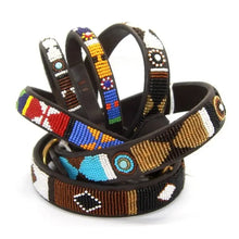 Load image into Gallery viewer, Beaded leather wrist bands Scott's of London
