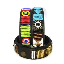 Load image into Gallery viewer, Beaded leather wrist bands Scott's of London