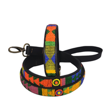 Load image into Gallery viewer, Puppy/Toy Dog beaded leather collars - Neck size 9&quot;-11&quot; (23-29cm) 1/2&quot; (1.5cm) wide - Click to select colour