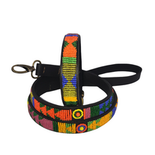 Load image into Gallery viewer, Small breed beaded leather Dog Collars - Neck size 11&quot;-13&quot; (28-34cm) 1/2&quot; (1.5cm) wide - Click to select colour